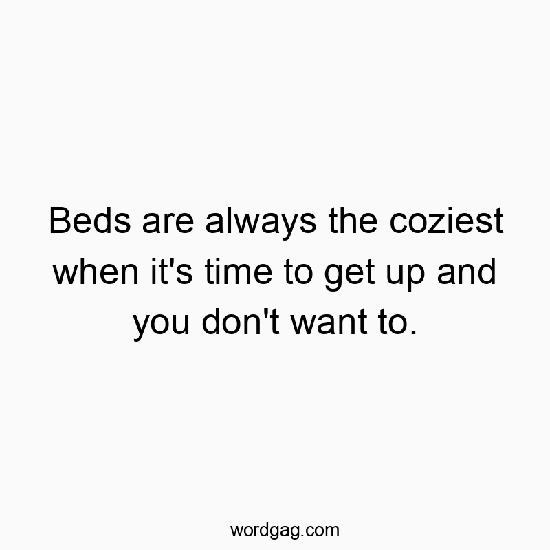 Beds are always the coziest when it’s time to get up and you don’t want to.