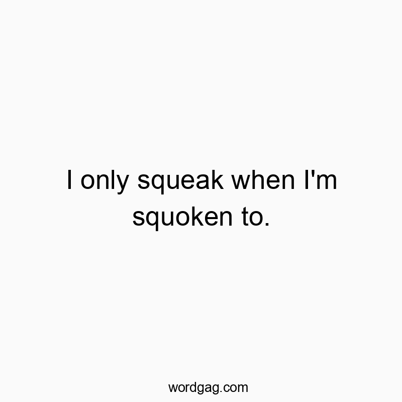 Funny communication quotes - I only squeak when I’m squoken to.