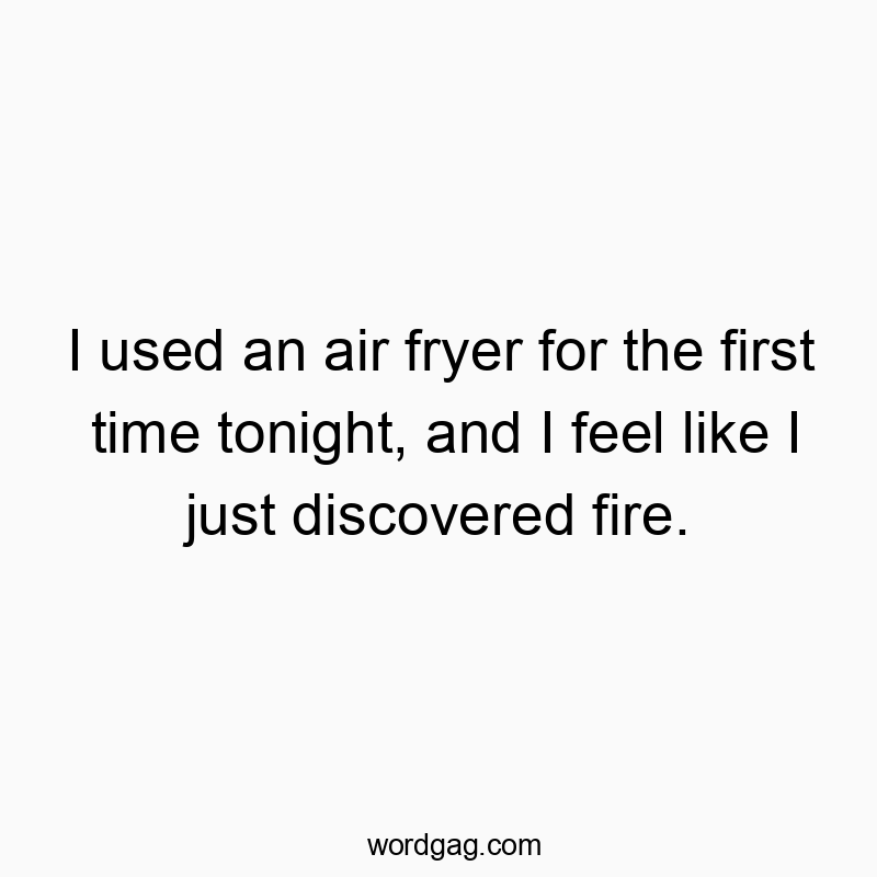 Funny time quotes - I used an air fryer for the first time tonight, and I feel like I just discovered fire.