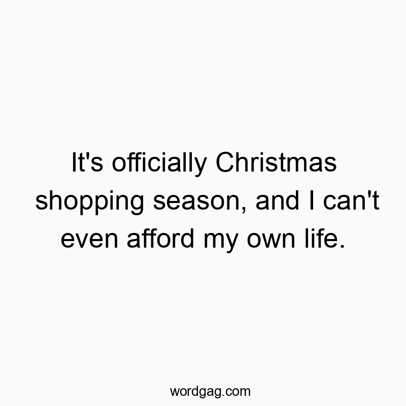 It’s officially Christmas shopping season, and I can’t even afford my own life.