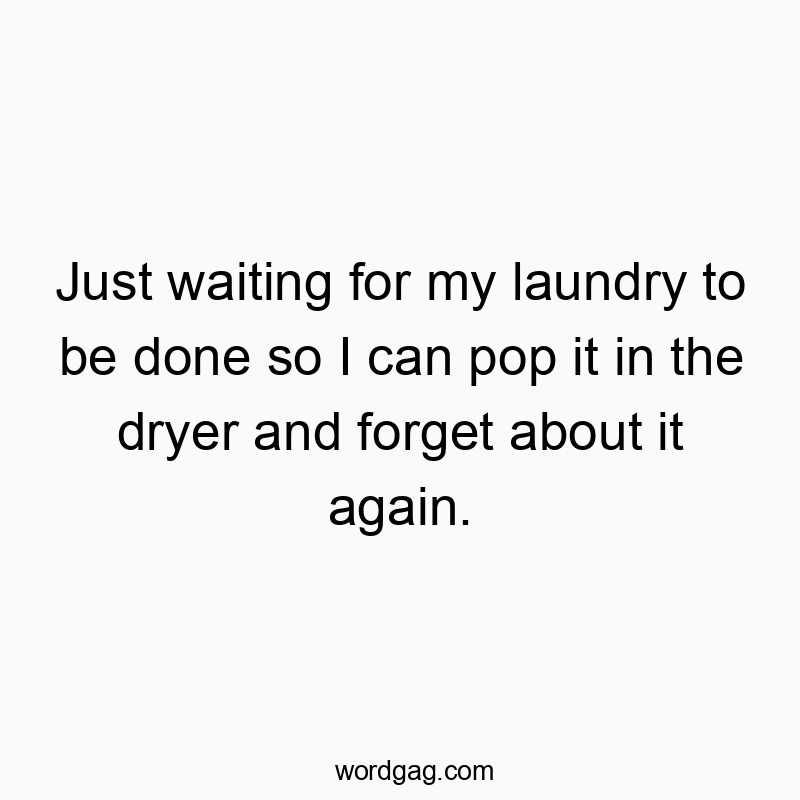 Funny just quotes - Just waiting for my laundry to be done so I can pop it in the dryer and forget about it again.