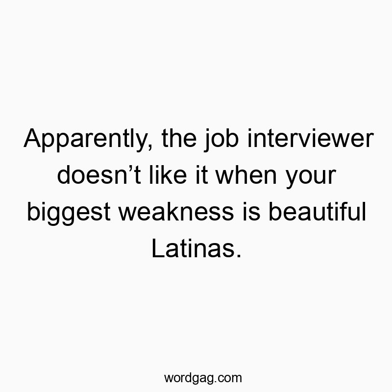 Humorous text about a playful job interview joke involving beauty and confidence.