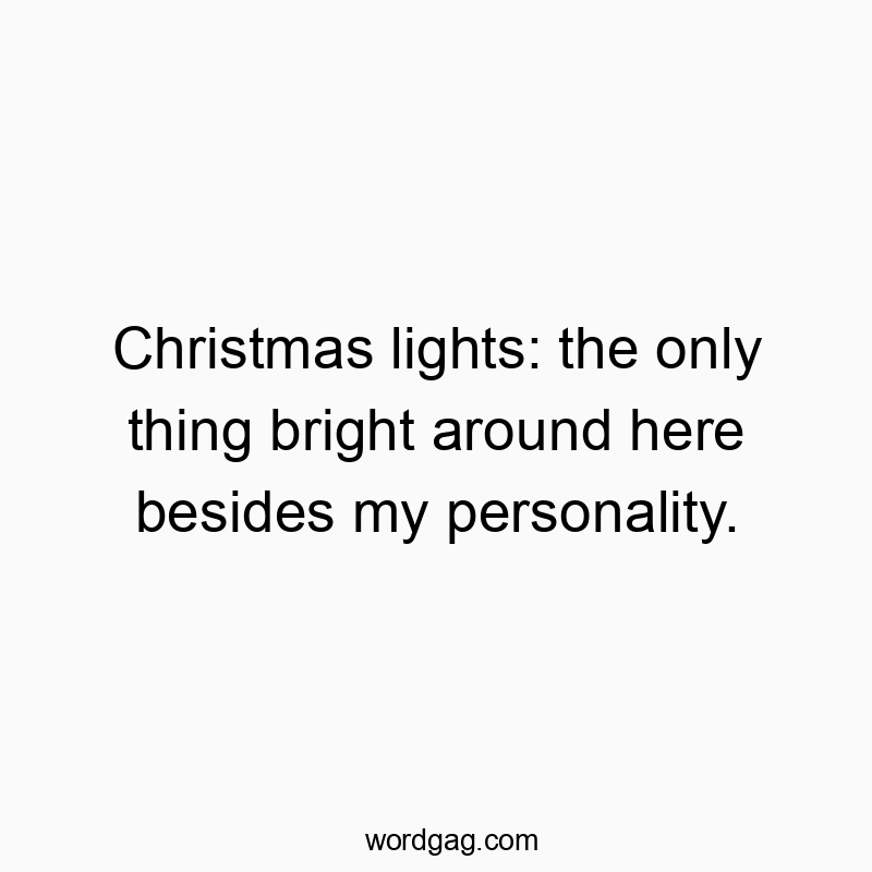 Christmas lights: the only thing bright around here besides my personality.