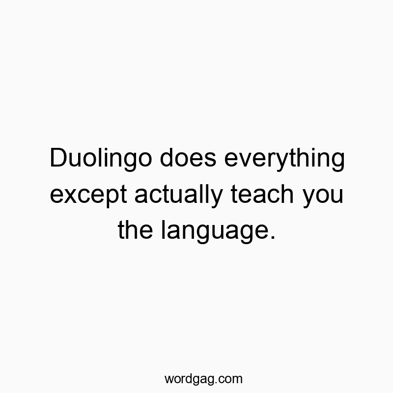 Duolingo does everything except actually teach you the language.