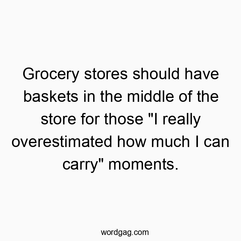 Grocery stores should have baskets in the middle of the store for those “I really overestimated how much I can carry” moments.