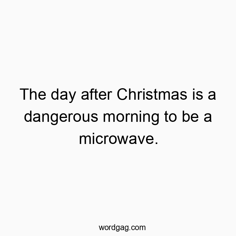 The day after Christmas is a dangerous morning to be a microwave.