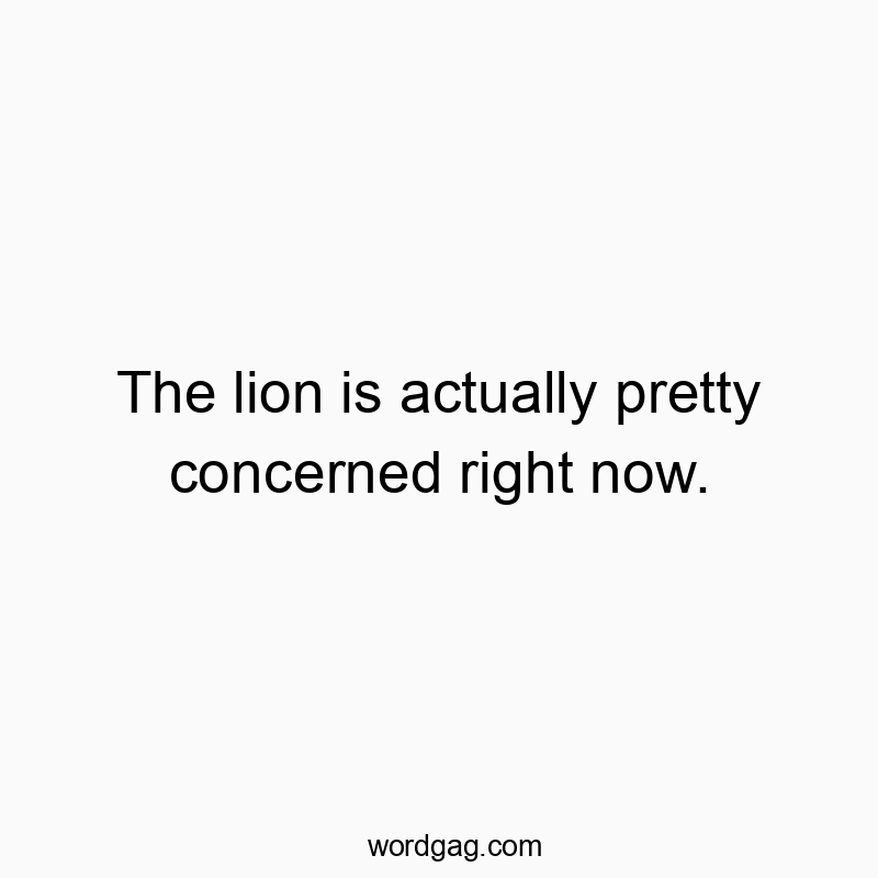 The lion is actually pretty concerned right now.