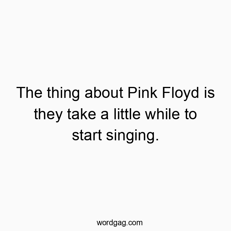 The thing about Pink Floyd is they take a little while to start singing.