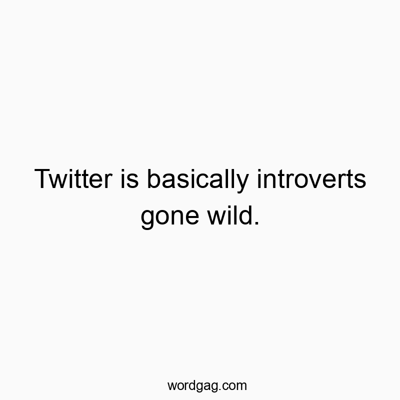 Twitter is basically introverts gone wild.