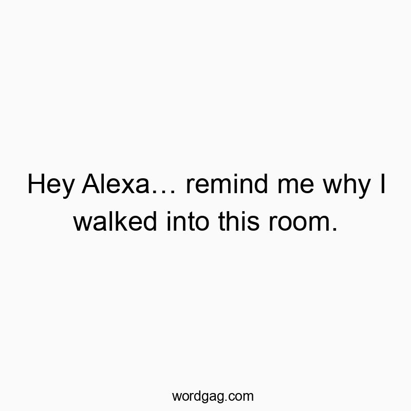 Hey Alexa… remind me why I walked into this room.
