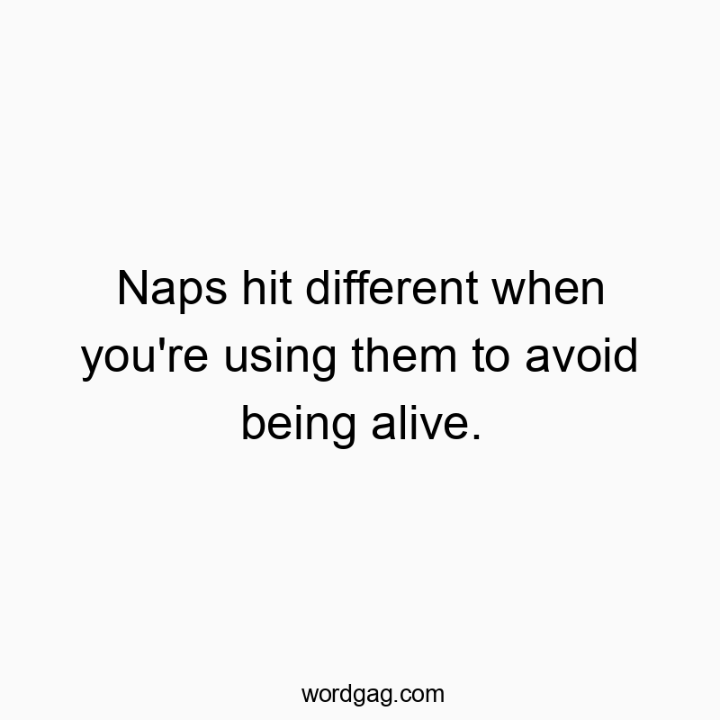 Witty, humorous quote about using naps as a humorous escape from life.