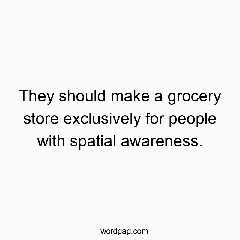 They should make a grocery store exclusively for people with spatial awareness.